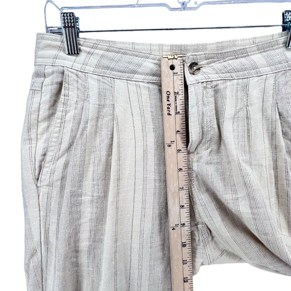 Prana Kickin It Jogger Pants Womens 4 Beige Striped Hemp Organic Cotton Coastal - Picture 8 of 14